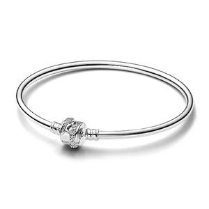 Pandora Moments Cubic Zirconia Sparkling Shooting Star Clasp Bangle Bracelet